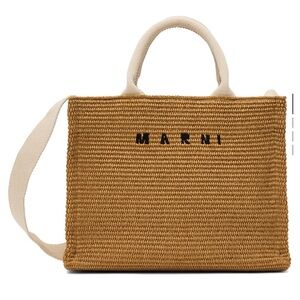 Marni Brown Woven Tote Bag